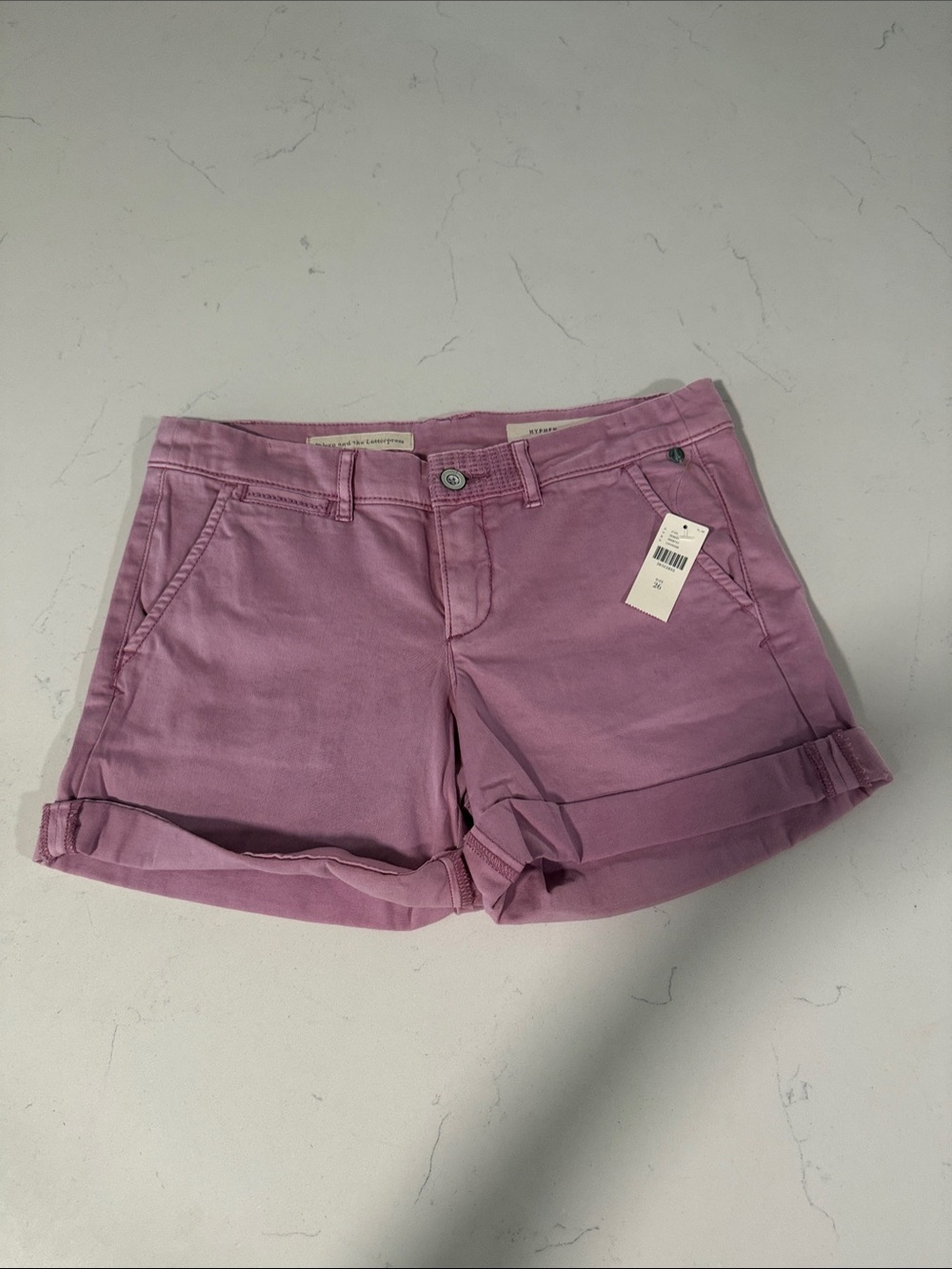 Pilcro and the Letterpress soft pink Roll-Cuff Shorts